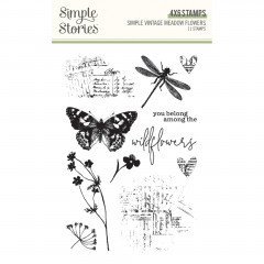 Simple Stories Clear Stamps - Simple Vintage - Meadow Flowers