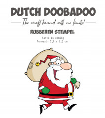 Dutch Rubber Stamp - Santa Is Coming