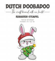 Dutch Rubber Stamp - Bunny Christmas Tree (Konijn Kerstboom)