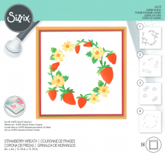 Sizzix Layered Stencils by Jennifer Ogborn - Strawberry Wreath