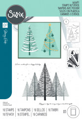 Sizzix - Clear Stamps with Stencil by Stacey Park - Cosmopolitan Christmas, Merry & Light