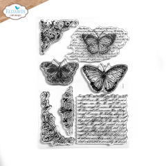 Clear Stamps - Evening Rose - Butterflies and Swirls