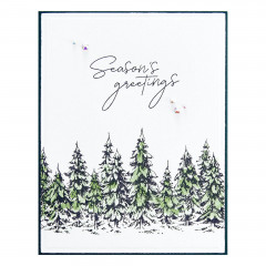 Press Plate & Die Set - Seasons Greetings Evergreens