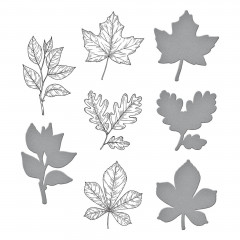 Press Plate & Die Set - Autumn Leaves