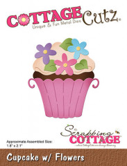 Cottage Cutz Die - Cupcake w/ Flowers