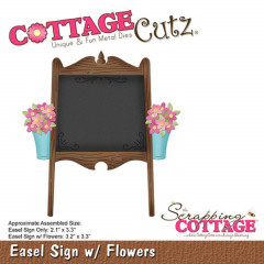 Cottage Cutz Die - Easel Sign w/ Flowers