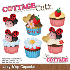 Cottage Cutz Die - Lady Bug Cupcake