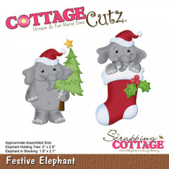 Cottage Cutz Die - Festive Elephant
