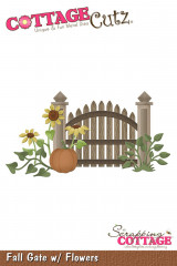 Cottage Cutz Die - Fall Gate with Flowers