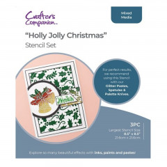Crafters Companion- Stencil Set - Holly Jolly Christmas