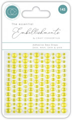 Craft Consortium Adhesive Dew Drops - Yellow