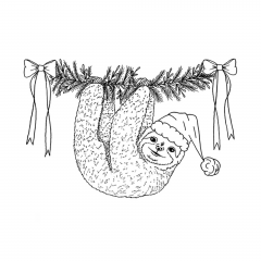 Unmounted Rubber Stamps - Christmas Sloth