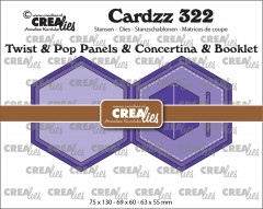 CREAlies Cardzz - Nr. 322 - Twist & Pop Panels & Concertina & Booklet Hexagon