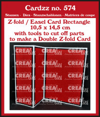 CREAlies Cardzz - Nr. 574 - (Double) Z-fold / Easel Card Rectangle Vertical