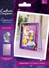 Cutting Die and Embossing Folder - Cosmic Collection - Moon and Stars