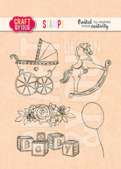 Craft and You Clear Stamps - Stroller Baby Set