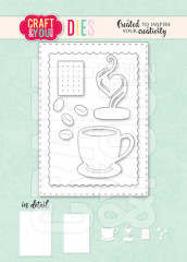 Craft and You - Cutting Dies - ATC Frame with a Cup of Coffee