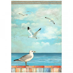 Stamperia Rice Paper - Blue Dream - Seagulls