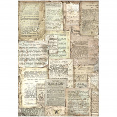 Stamperia Rice Paper - Vintage Library - Book Pages