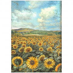 Stamperia Rice Paper - Sunflower Art - Landscape