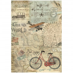Stamperia Rice Paper - Around the World - Bicycle