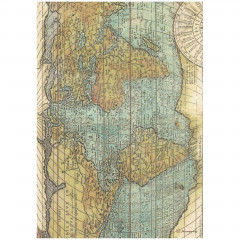 Stamperia Rice Paper - Around the World - Map