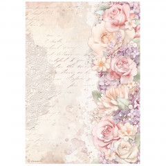Stamperia Rice Paper - Romance Forever - Floral Border