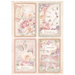Stamperia Rice Paper - Romance Forever - 4 Cards