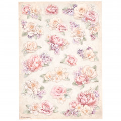 Stamperia Rice Paper - Romance Forever - Floral Backgroun