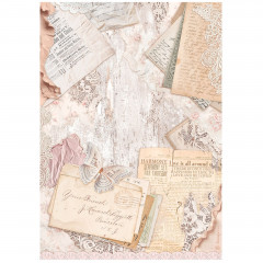 Stamperia Rice Paper - Romance Forever - Letters