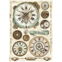 Stamperia Rice Paper - Voyages Fantastiques - Clock