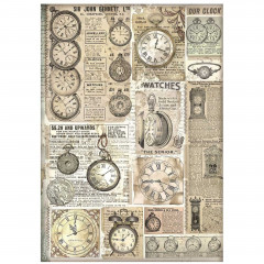 Stamperia Rice Paper - Brocante Antiques - Clocks