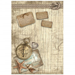 Stamperia Rice Paper - Sea Land - Compass