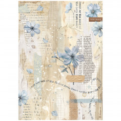 Stamperia Rice Paper - Secret Diary - Blue Flower