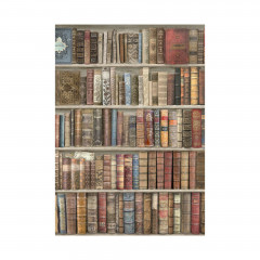 Stamperia A6 Rice Paper - Vintage Library Backgrounds