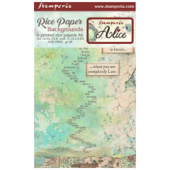 Stamperia A6 Rice Paper - Alice Backgrounds