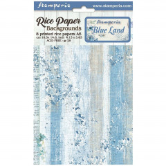 Stamperia A6 Rice Paper - Blue Land - Backgrounds