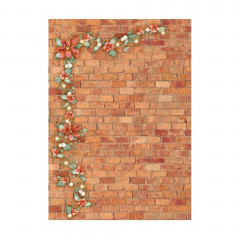 Stamperia A6 Rice Paper - All Around Christmas - Backgrounds