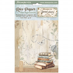 Stamperia A6 Rice Paper - Secret Diary - Backgrounds