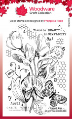 Woodware Clear Stamps - Sweet Pea Postcard