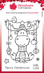Woodware Clear Stamps - Moose Christmas