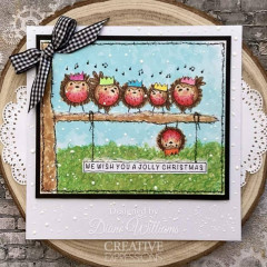 Woodware Clear Stamps - Bubble Robins In A Row