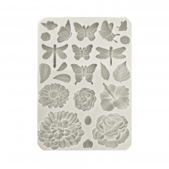 Silicone Mold A5 - Secret Diary - Butterflies and Flowers