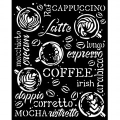 Stamperia Thick Stencil - Coffee and Chocolate - Cappuccino