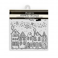 Stamperia Thick Stencil - Classic Christmas - Houses