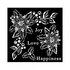 Stamperia Thick Stencil - Christmas - Joy, Love, Happiness