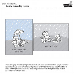 Lawn Fawn Clear Stamps - Beary Rainy Day