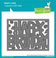 Lawn Cuts Custom Craft Dies - Giant Outlined Happy Birthday (Querformat)