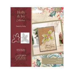 Clear Stamp & Cutting Die - Holly & Ivy - Sketchy Holly
