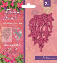 Clear Stamps and Cutting Die - Fabulous Fuchsia - Cascading Fuchsia